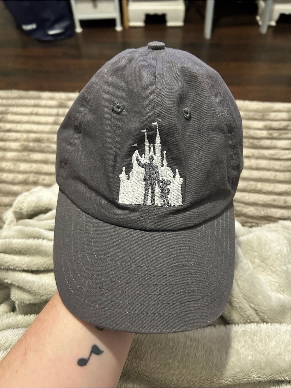 Disney Gray Cap with White Castle Embroidery